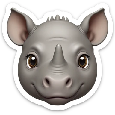 cinematic-noble-baby rhinoceros-portrait-emoji,-poised-and-regal,-with-a-massive,-powerful-build-and-a-thick,-deep-set-soulful-piercing-eyes,-simplified-yet-sharp-and-sophisticated-features,-highly-detailed, large eyes sticker