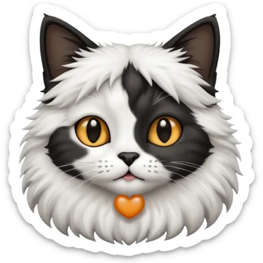Cute cat black and white stain sticker