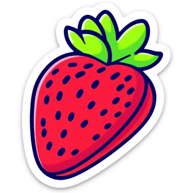 neon acid strawberry sticker