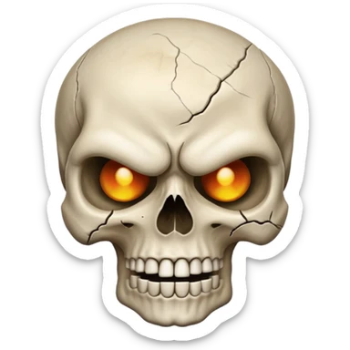 Skull with angry face sticker