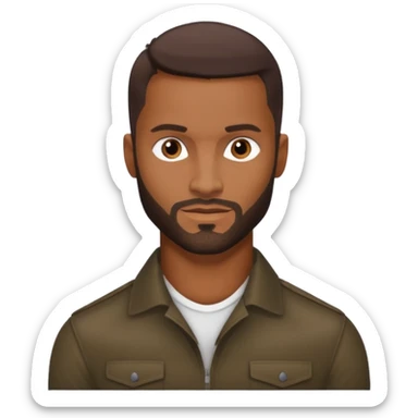 Ricky Whittle with dark brown hair sticker