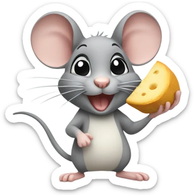 Mouse sending eating and winking sticker