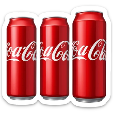 5 different cans of coke placed in line sticker