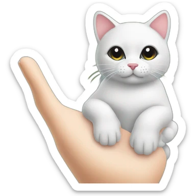 cute cat sit on the palm sticker