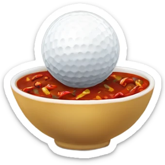 Golf ball in bowl of chili sticker