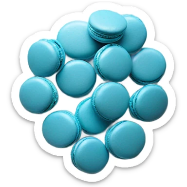 Blue Macarons on a white plate sticker