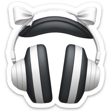 Headphones with two white bows in each side sticker