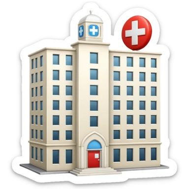 ivory tower with hospital first aid cross on it sticker