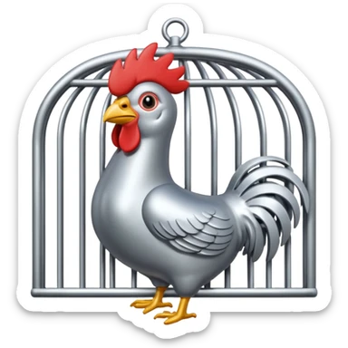 Cock caged  sticker