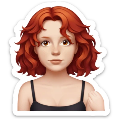 female, little-wavy hair over shoulder sticker