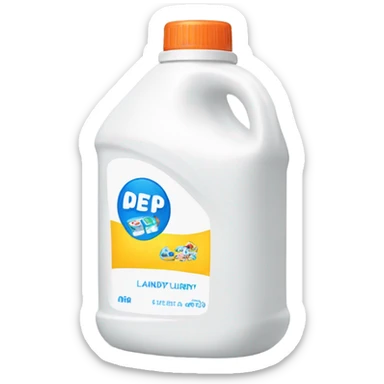 White laundry detergent bottle  sticker