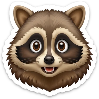 Startled panicked raccoon who got caught sticker