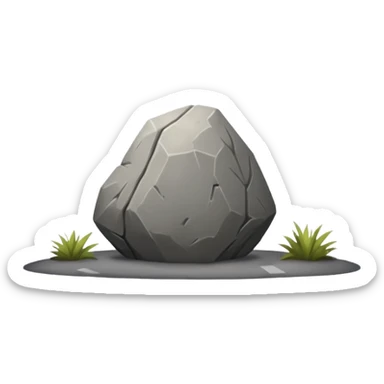 a Boulder in a road  sticker