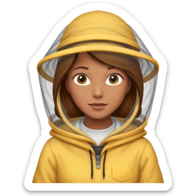 female bee keepers with brown hair sticker