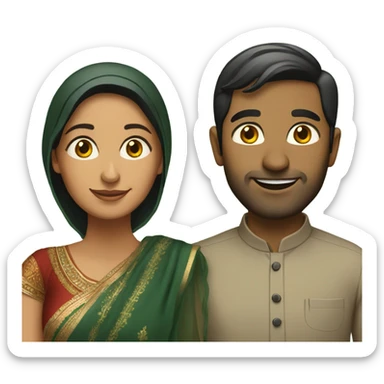 Pakistani and Indian couple  sticker