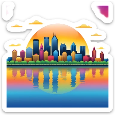 emoji of the Pittsburgh skyline sticker