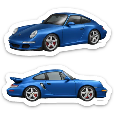 blue custom low porche sticker