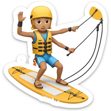 3D icon of a person wakeboard sticker
