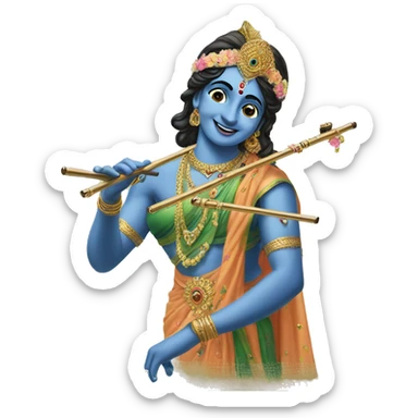 Radha krishna with flute sticker