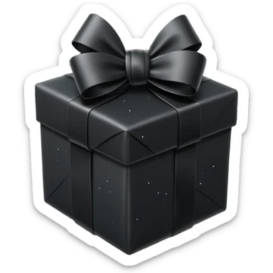 black present with black sparkling bow  sticker