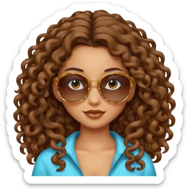 Biker Gang with Sunglasses,girl, long curly hair, sunglasses sticker