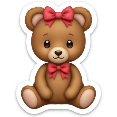 cute teddy bear with bows on both the ears sticker