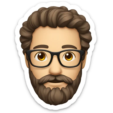 Homme cheveux brun barbe lunette  et on vois le buste sticker