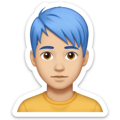 blue haired gay person sticker