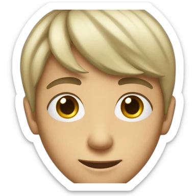 A beautiful young man with round eyes sticker