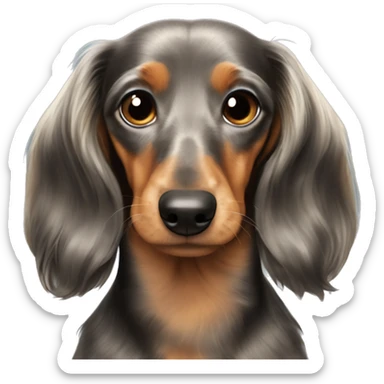 isabella tan dapple dachshund long hair sticker