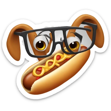 Hotdog with glasses sticker
