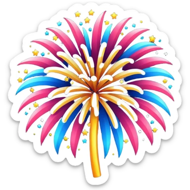 make the fireworks black with a white background. No other colors besides black and white sticker