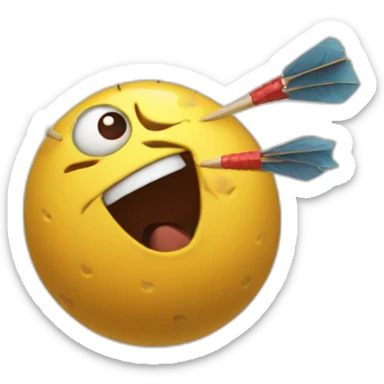 funny group of monsters throwing darts sticker