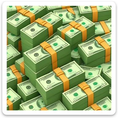 bundles of dollar bills spelling 'chedda', cheerful and clear sticker