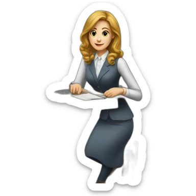 secretaire bonjour sticker