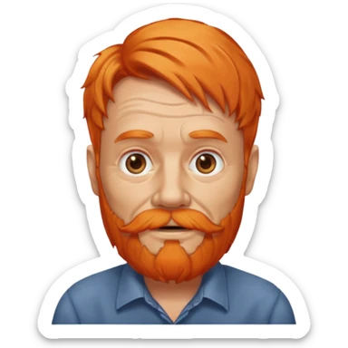 old adult male, orange hair and orange beard sticker