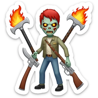 Un Zombies con armas de fuego  sticker