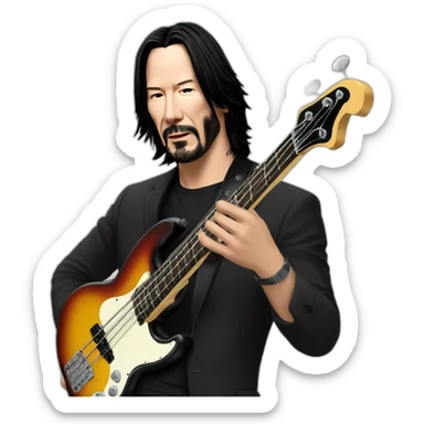 Keanu Reeves, bass player sticker
