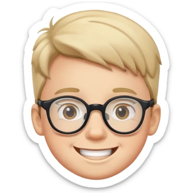 happy boy in glasses sticker
