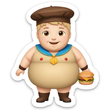 fatty patty character sticker