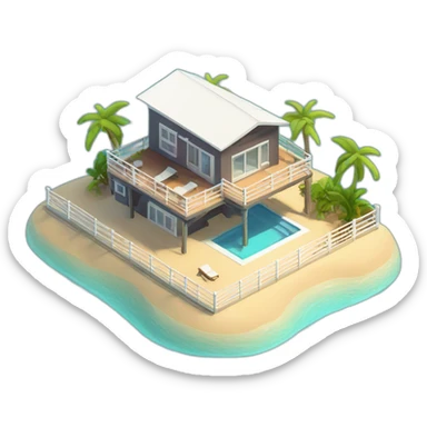 3d-isometric-Beachfront-Bungalow sticker