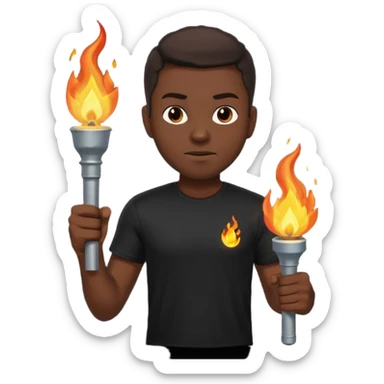 black tshirt black man The torchbearer sticker