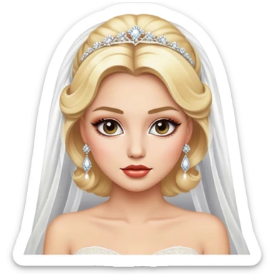 luxury blonde makeup artist bride sticker