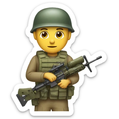 Un soldat avec une arme en main sticker
