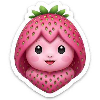 strawberry ai labubu character sticker