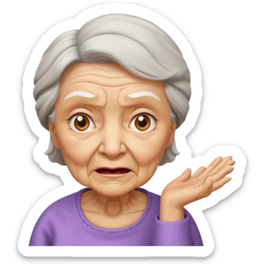 old lady head slap sticker