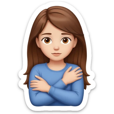 girl crossing arms around neck sticker