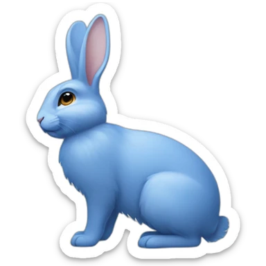 Lapin bleu avec des ailes sticker