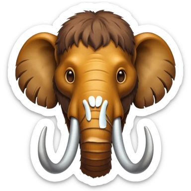 mammoth head, front view, tusks visible sticker