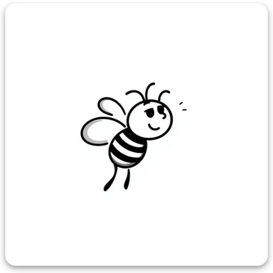 a bee hand drawn doodle style sticker